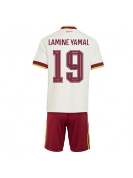 Spanien Lamine Yamal #19 Replika Borta Kläder Barn VM 2026 Kortärmad (+ byxor)